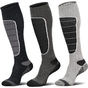 Ski Socks: Thermal Knee-High Cold Weather Socks for Snowboarding, Winter